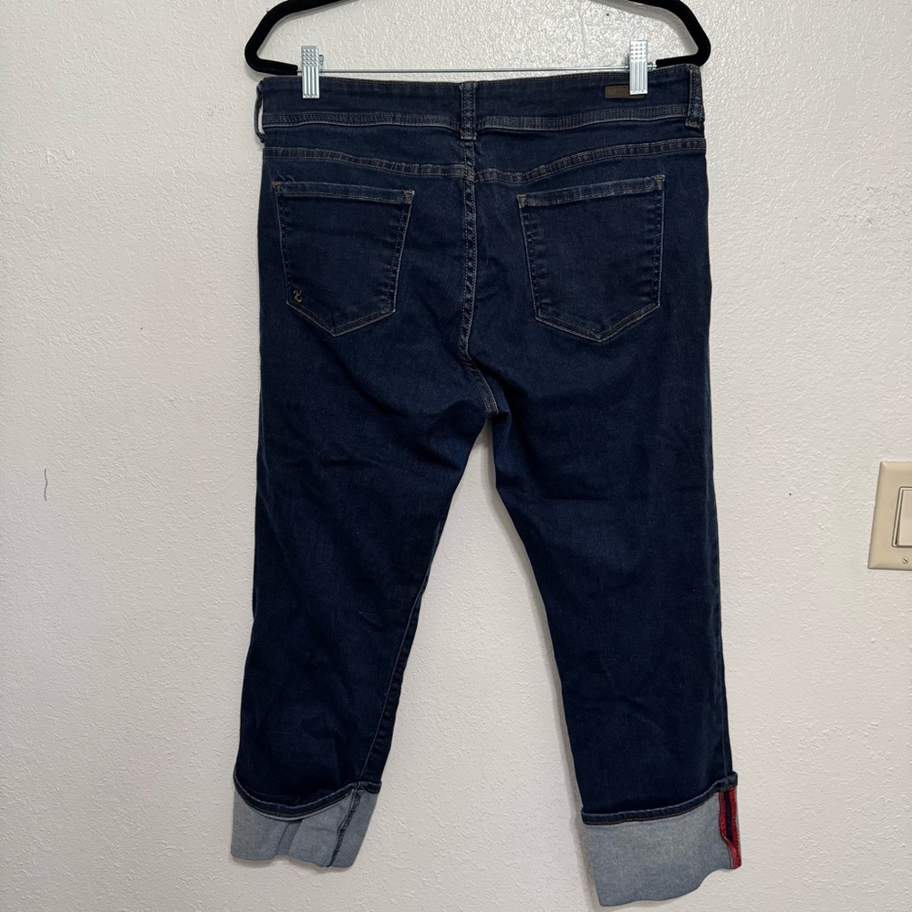 Kut from the Kloth Cameron Cuffed Dark Blue Ankle Jeans 14 - Picture 5 of 11